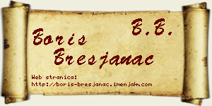 Boris Bresjanac vizit kartica